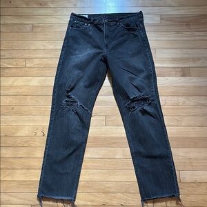 GAP Black High Rise Jeans with Distressed Details